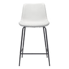 Zuo - Byron Tabouret de comptoir - Blanc-Tissu en faux cuir doux et durable