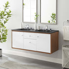 Modway - Transmit 48" Vanité de salle de bain murale - Noir noyer-Conception murale