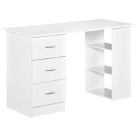 HOMCOM - Bureau d'ordinateur avec rangement - 47,25 po L x 19,25 po l x 28,25 po H - blanc-Un plateau de table de 47,25 po de long vous offre une grande surface de travail et de l’espace pour votre ordinateur portable 