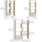 HOMCOM - Bibliothèque d’angle, séparateur de pièce gain de place pour bureau à domicile - chêne-Couleur : blanc, chêne 