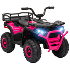 Qaba - Véhicule électrique pour enfants 12V à batterie avec 4 roues à suspension à ressort - rose-Quatre roues à bande de roulement avec suspension assurent une conduite en douceur sur des terrains variés 