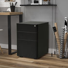 Vinsetto - Caisson de bureau à 3 tiroirs avec roulettes verrouillables - noir-La surface supérieure supporte une imprimante pour servir de table d'imprimante 
