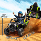 Qaba - Camion électrique 12V sous licence KAWASAKI TERYX KRX 2WD à chevaucher - noir-Cockpit réaliste avec musique via USB pour une expérience de conduite immersive 