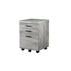 Monarch Specialties - 7401 Classeur 3 Tiroirs - Faux Bois Gris-La finition rustique la plus lisse à l’aspect bois, associée aux poignées de tiroirs noires, constitue une combinaison parfaite de styles