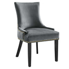 Modway - Marquis Performance Velvet Chaises de salle à manger Ensemble de 2 - Gris-Velours de performance résistant aux taches