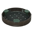 Outsunny - Bac à sable rond d'extérieur pour enfants avec couvercle - 122 cm de diamètre - Marron-Équipé de 3 sièges d'angle en quart de cercle, permettant aux enfants d'avoir un endroit où s'asseoir 