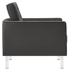 Modway - Loft Touffe Cuir végane Fauteuil - Gris argenté-Rembourrage en mousse dense