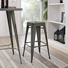 Modway - Promenade Dos sans dos Tabouret de bar - Brown-Acier revêtu de poudre