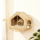 PawHut - Maison pour chat murale - étagère avec coussin lavable-Design en forme de grotte avec deux entrées, offrant une cachette sécurisée et ludique 