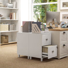 HOMCOM - Classeur à 2 tiroirs pour documents format lettre/A4, verrouillable avec barres de suspension - blanc-Design compact qui se glisse facilement sous les bureaux pour économiser de l’espace 
