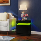 HOMCOM - Table de chevet pour chambre - noir - lot de 2-Design élégant et moderne pour s’adapter à tout type de décoration 