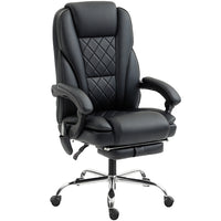 Vinsetto - Fauteuil de massage inclinable pour bureau à hauteur réglable et repose-pieds - noir-Six points de massage par vibration avec trois modes, trois intensités et une minuterie pour détendre votre corps 