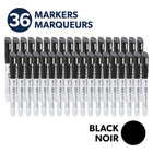 Quartet - Marqueurs effaçables à sec DryGuard, pointe fine, noir, Paquet de 36-Capuchon magnétique avec brosse :Ces marqueurs vous permettent d'avoir une brosse à portée de main pour des retouches rapides et de ranger facilement votre marqueur sur n'importe quel tableau magnétique