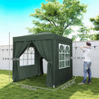 Outsunny - Tente auvent pliante 6.6 pi l x 6.6 pi L avec parois latérales - Vert-Parois latérales avec attaches à crochets et boucles pour un assemblage et un démontage faciles, 2 avec grande fenêtre pour une visibilité maximale