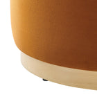 Modway - Tilden Grand velours rond de performance de 23" Rembourré Ottoman - Rouille naturelle-Capacité de poids : 506 lbs.