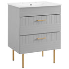 Modway - Daybreak 24" Vanette de salle de bain - Gris clair-Vanité de salle de bain moderne