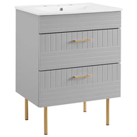 Modway - Daybreak 24" Vanette de salle de bain - Gris clair-Vanité de salle de bain moderne