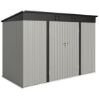 Outsunny - Abri de rangement 9 pi x 4 pi - gris-L'abri spacieux accueille les outils et équipements de jardin
