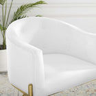 Modway - Savour Touffe Performance Velvet Fauteuil à manger d’accent - Blanc-Rembourrage en mousse dense