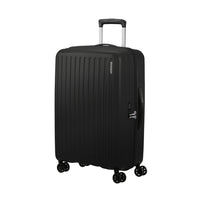American Tourister - 23 po Rejoy Spinner Moyen - noir réel-Fabriqué à 100 % en polypropylène, offrant une durabilité extrême avec une texture qui réduit la visibilité des égratignures