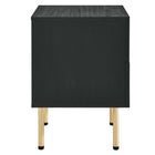 Modway - Chaucer 2 tiroirs Table de chevet, Noir-Rotin ovale