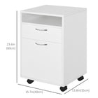 HOMCOM - Classeur vertical avec tiroirs à roulettes - blanc-Le classeur compact convient à la maison, au bureau et plus encore   
