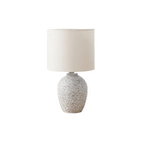 Monarch Specialties - Luminaire - 17 po H Lampe De Table - Céramique Ivoire - Abat-Jour Ivoire / Crème - Contemporain - Moderne-Une lampe de table élégante de 17 pouces de haut avec une base en céramique ivoire en forme de jarre dans une finition texturée élégamment vieillie, ce qui en fait l'accent parfait pour tout salon contemporain, chambre à coucher ou bureau à domicile