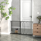 PawHut - 30"- 57" Barrière Extra Large pour Chien avec Système de Verrouillage Double - Noir-La porte s’ouvre dans les deux directions