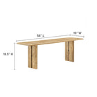 Modway - Amistad 58" Bois Banc - Chêne-Construction en bois massif de manguier