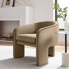Modway - Greer Velours Performance Rembourré Fauteuil d’accent - Taupe-Conception à 3 jambes