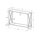 Monarch Specialties - 2126 Table D'Appoint - 48 po L/Marbre Noir/Console D'Entre Noir-5