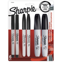 Sharpie - Marqueurs projet - Pointe fine/ultra fine/biseautée - Noir - paquet de 6-Type de marqueur: Permanent
