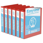 Davis Group Super offre Easyview, Reliure View à anneaux ronds 1.5 po, personnalisable, paquet de 6 - Rouge-3 Reliure À Anneaux