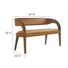 Modway - Pinnacle Performance Velvet Banc d’accent - Brown-Sellerie en velours Performance résistante aux taches
