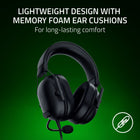 Razer - Blackshark V2 X XBOX Casque esport pour XBSX - Noir-Conception légère avec mousse à mémoire de forme: Le rembourrage épais de l'arceau et les coussinets d’oreille en similicuir offrent un maintien et un confort parfaits