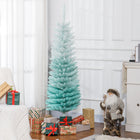 HOMCOM - Sapin de Noël artificiel fin - sapin de Noël crayon - bleu dégradé-Les branches réalistes donnent un aspect plein et luxuriant à l'arbre 