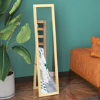 HOMCOM - Miroir pleine longueur - 14,6 po l x 61,8 po H - marron-Peut être posé, suspendu ou appuyé contre le mur 