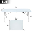Homy Casa - Table pliante portable de 6 pi pour intérieur et extérieur, camping - Blanc-Le plateau blanc offre un aspect propre et simple