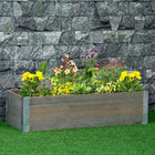 Outsunny - Jardin surélevé 3 pi x 1 pi pour arrière-cour-Le pot de plante rectangulaire et respirant empêche la croissance des mauvaises herbes et protège les plantes de l'immersion 