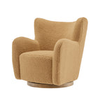 Modway - Montrose Ailier Sherpa Chaise pivotante d’accent - Noyer de chameau-9