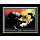 Marley Bob Looking Up With Gold LP - Impression encadree - 38" x 29"-Qualité supérieure - music memorabilia