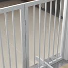 PawHut - Barrière pour animaux autoportante, pliable avec pieds de support - blanc-Convient aux chiens de petite et moyenne taille jusqu'à une hauteur d'épaule de 45 cm 