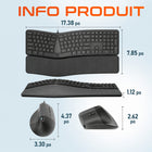 Delton - Ensemble clavier et souris filaires ergonomiques KB250&S38 - noir-Les boutons de souris silencieux et résistants, ainsi que les touches silencieuses du clavier filaire, offrent une expérience fluide et sans distraction pour une concentration optimale.
