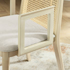 Modway - Monarch Bois et rotin Fauteuil à manger - Ivoire blanc ancien tissé naturel à bruyère-Glissières de plancher sans marquage
