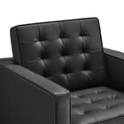 Modway - Loft Touffe Cuir végane Fauteuil - Argent noir-8