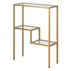 Hudson&Canal - Console Lovett 22" de largeur par - Laiton-Le plateau de la table a une capacité de poids de 25 lb, les étagères inférieures peuvent supporter 5 lb chacune