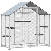 PawHut - Enclos pour chat d’extérieur walk-in avec couverture imperméable-Dispose d'une hauteur de passage spacieuse de 77 po, vous permettant de rejoindre votre chat 
