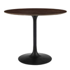 Modway - Lippa Rond de 36 po Bois Table à manger, Noyer cerisier noir-Table à manger moderne