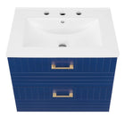 Modway - Daybreak 24" Vanette de salle de bain - Bleu-blanc-VANITÉ DURABLE - Cette vanité est fabriquée en caoutchouc, MDF et particules avec une finition mate, et comprend un évier en céramique avec un comptoir intégré et des trous de robinet centraux de 8"
