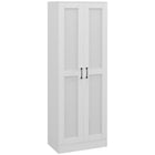 HOMCOM - Armoire de rangement avec étagères - blanc-Ajoutez une touche moderne à votre intérieur grâce à son design épuré 